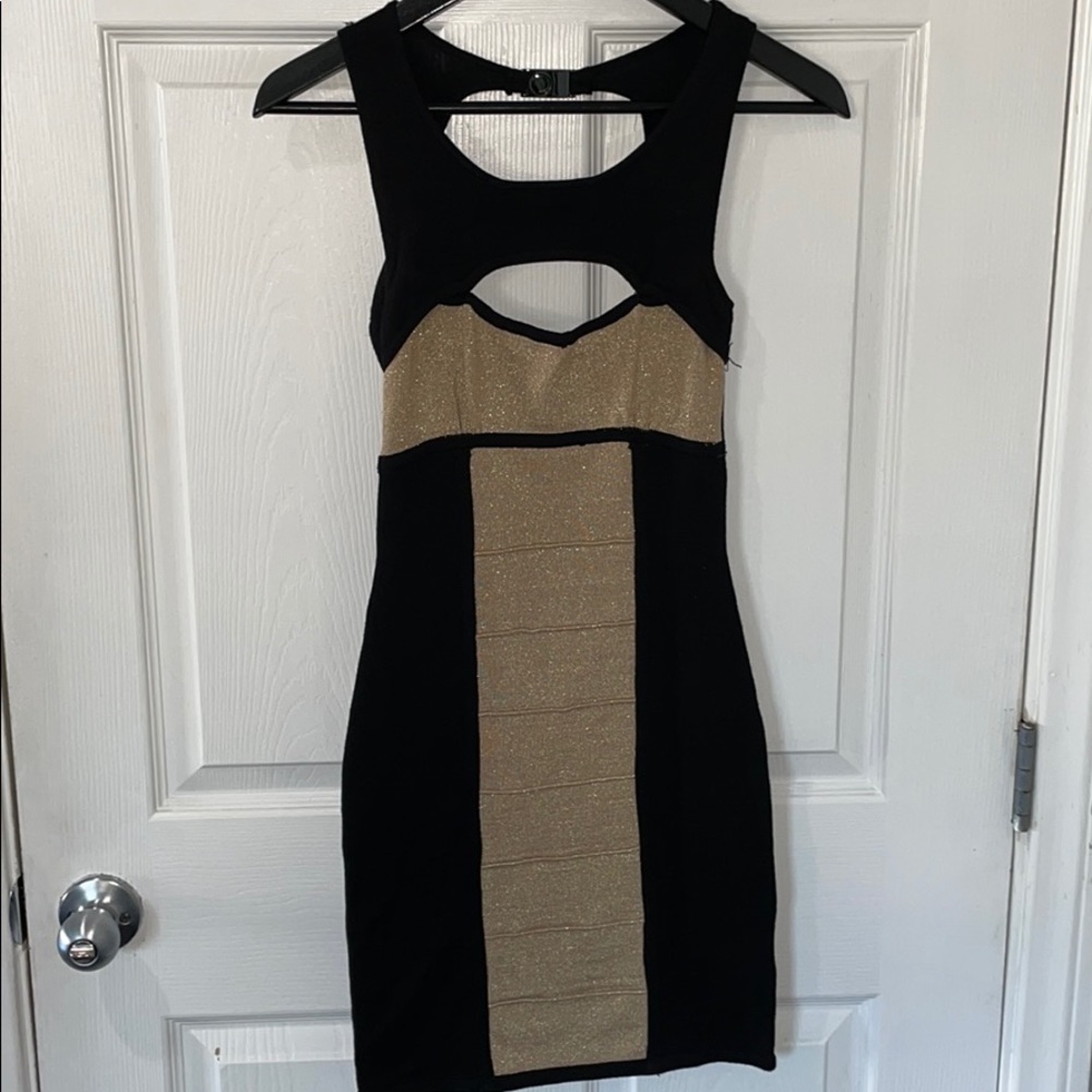 Gold and black dress